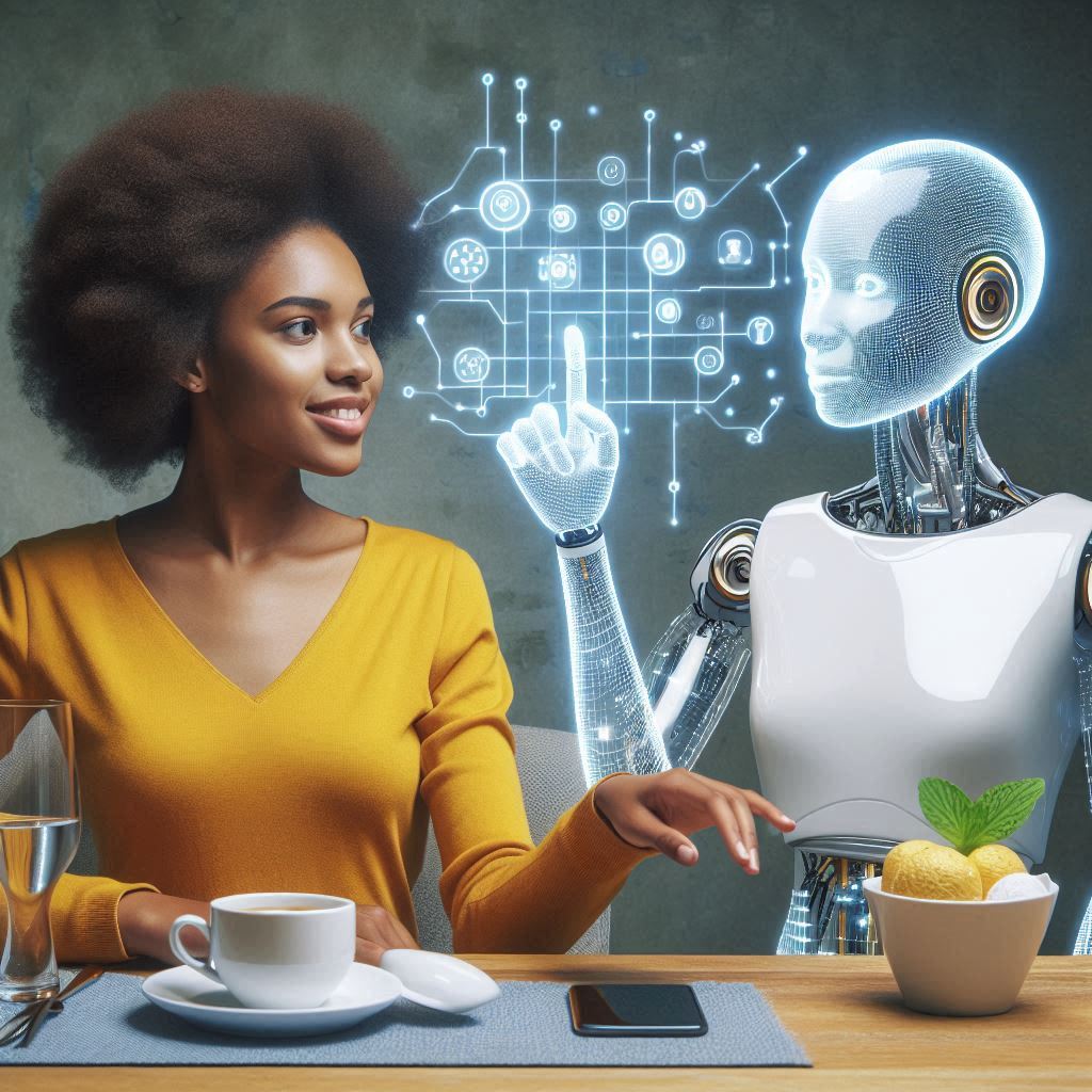 inteligencia artificial robot en la mesa